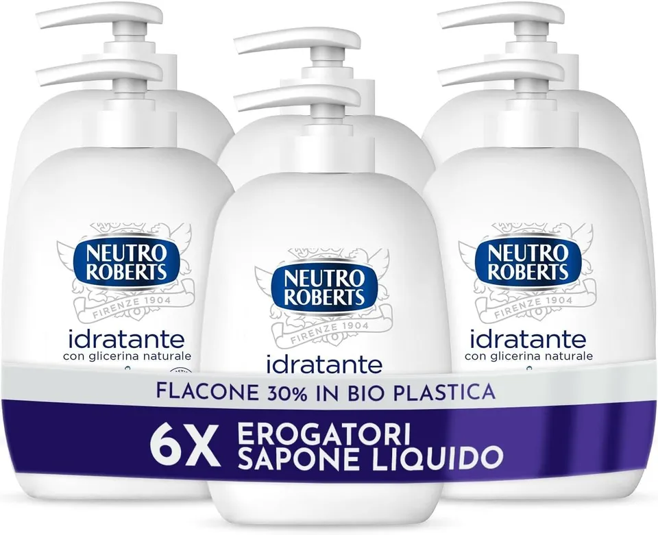 neutro-roberts-sapone-liquido-idratante-con-glicerina-6x200-ml-ingredienti-natur image 1