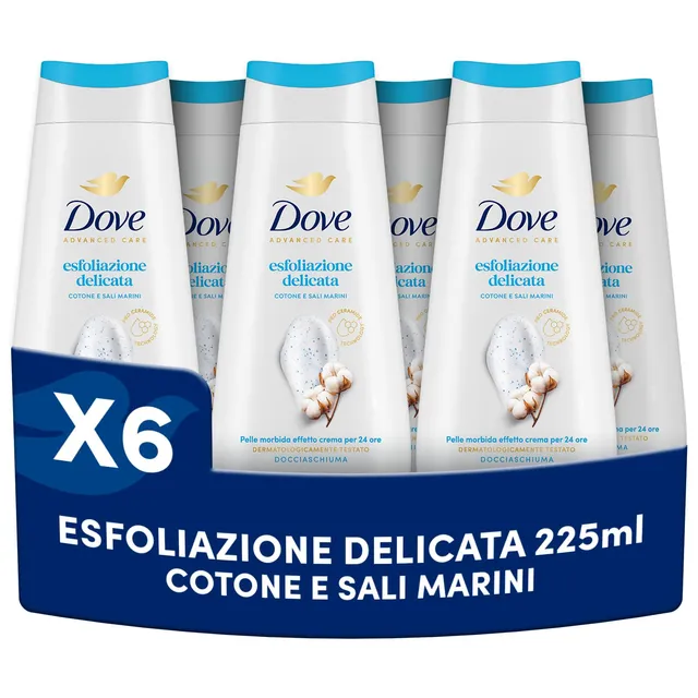 dove-docciaschiuma-esfoliazione-delicata-225-ml-gel-doccia-esfoliante-con-minera image 1