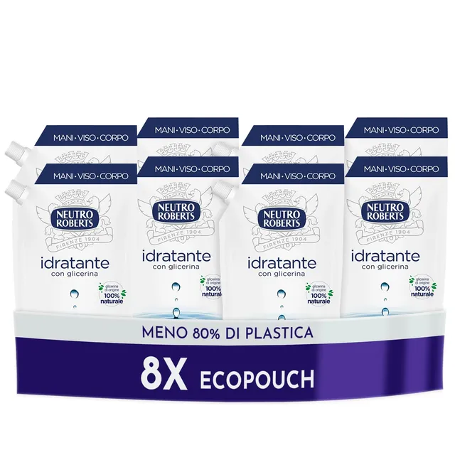 neutro-roberts-sapone-liquido-ecopouch-antibatterico-t-verde-8x400-ml-ecoricaric image 1