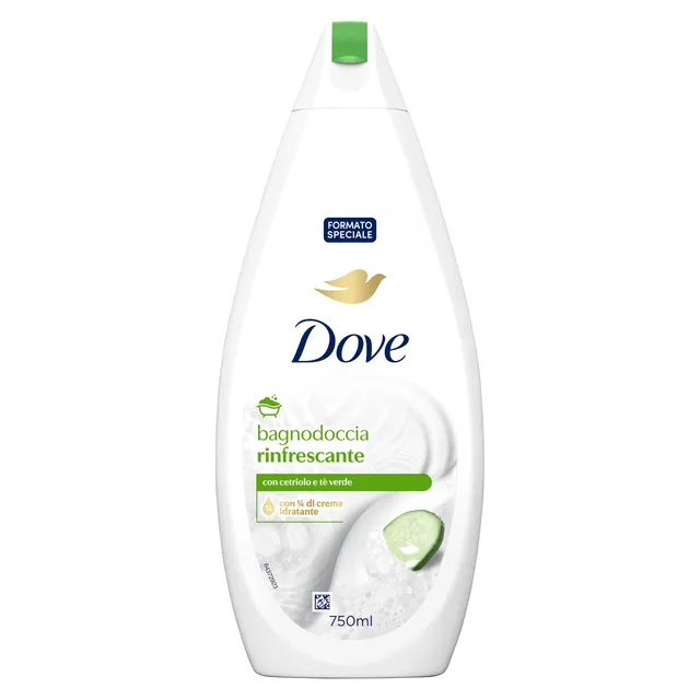 dove-docciaschiuma-rinfrescante-cetriolo-e-t-verde-1-4-crema-idratante-750-ml image 1