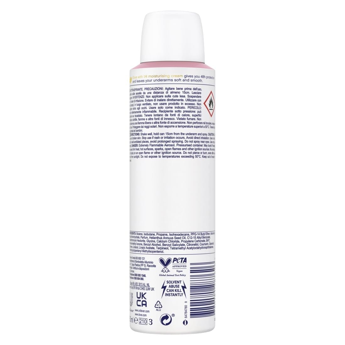 dove-deodorante-spray-classic-care-powder-deo-antitraspirante-uomo-e-donna-con-1 image 2