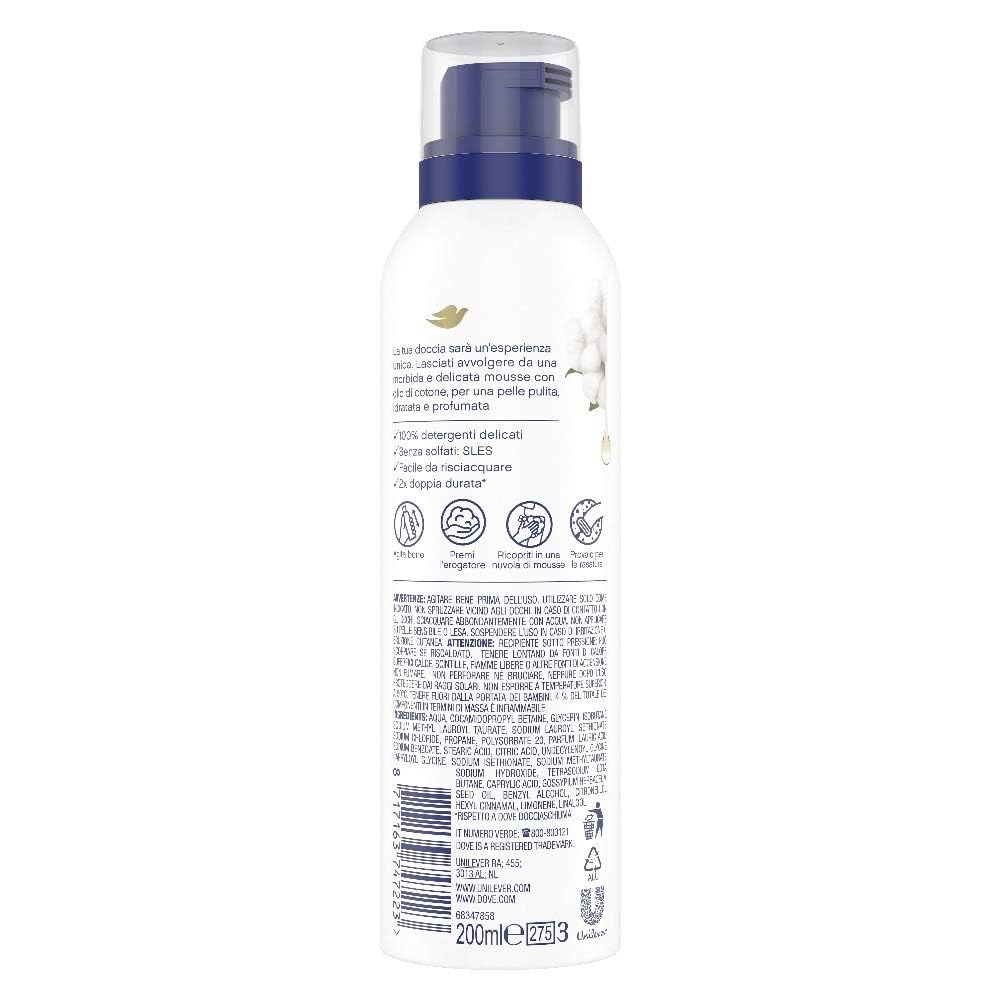 dove-mousse-doccia-olio-di-cotone-bagnodoccia-schiuma-nutriente-senza-solfati-sl image 3
