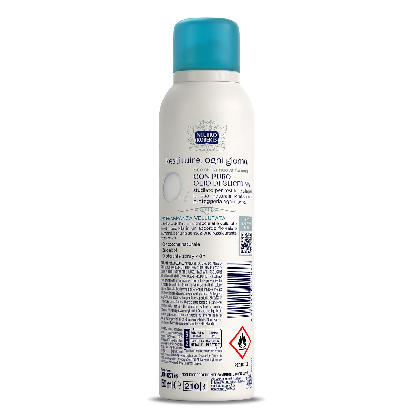 neutro-roberts-deodorante-spray-sensibile-avena-e-iris-150-ml-zero-alcol-con-cot image 2