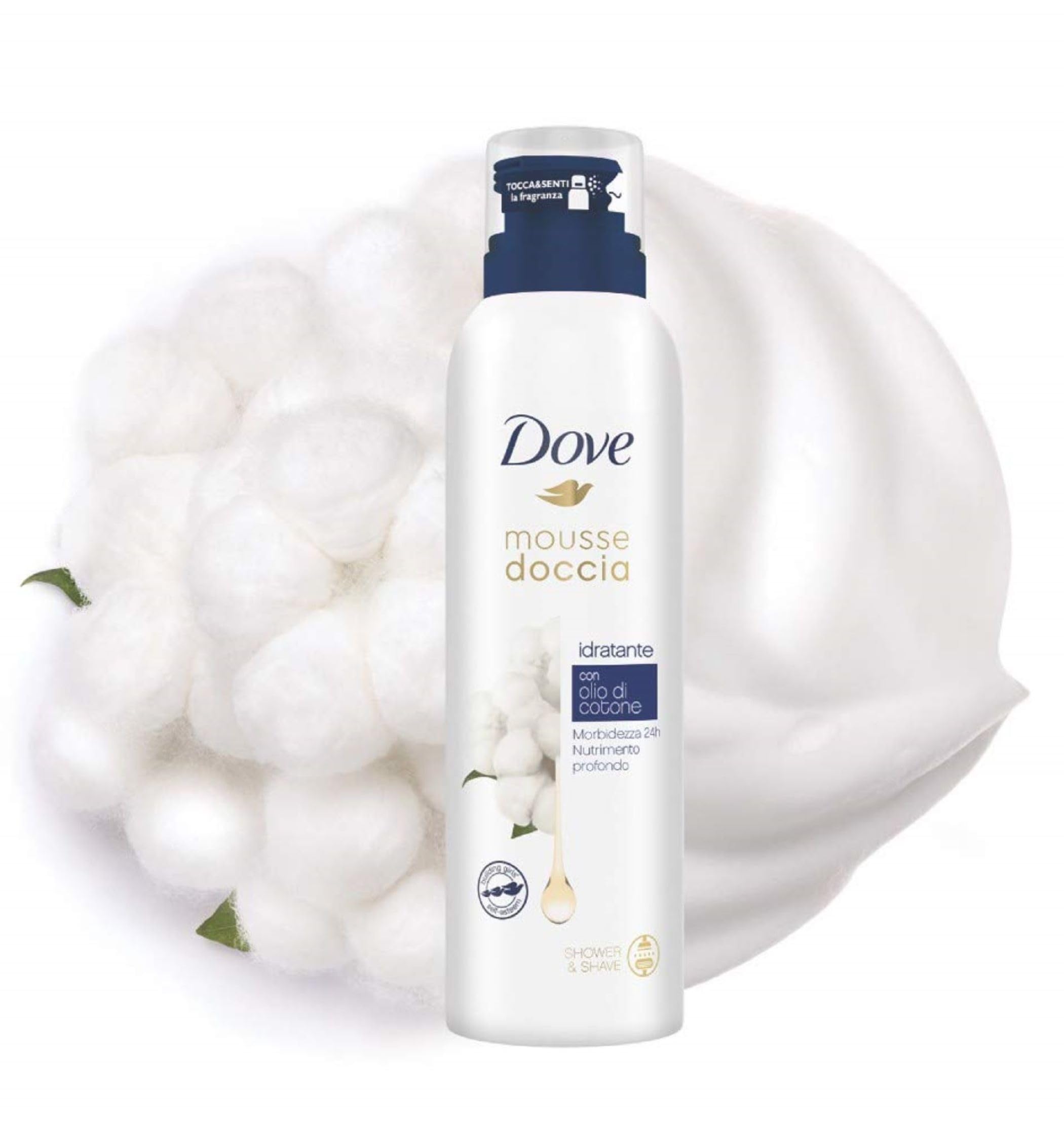 dove-mousse-doccia-olio-di-cotone-bagnodoccia-schiuma-nutriente-senza-solfati-sl image 2