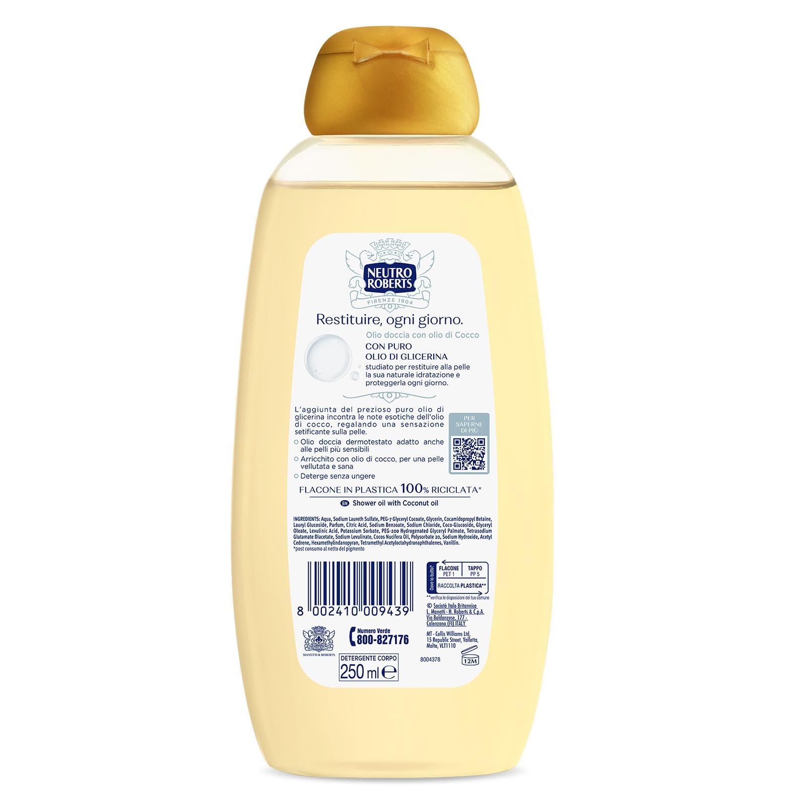 neutro-roberts-olio-doccia-all-olio-di-cocco-250-ml-formula-addolcente-non-unta- image 2