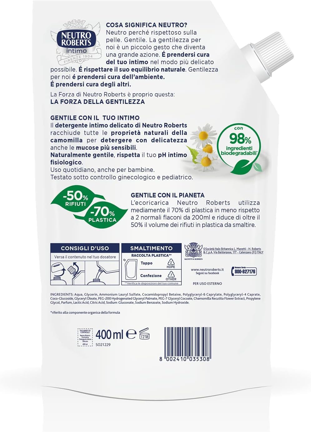 neutro-roberts-detergente-intimo-delicato-alla-camomilla-100-naturale-ecopouch-r image 2
